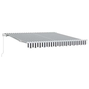 vidaXL Manual Retractable Awning Anthracite&White 300x250 cm
