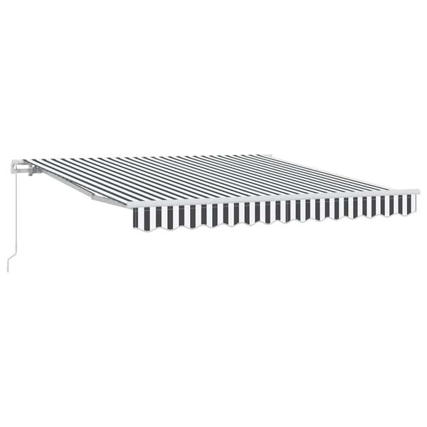 vidaXL Manual Retractable Awning Anthracite&White 300x250 cm