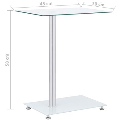 vidaXL U-Shaped Side Table Transparent 45x30x58 cm Tempered Glass