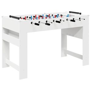 vidaXL Foosball Table White 125 x 60.5 x 80 cm Engineered Wood