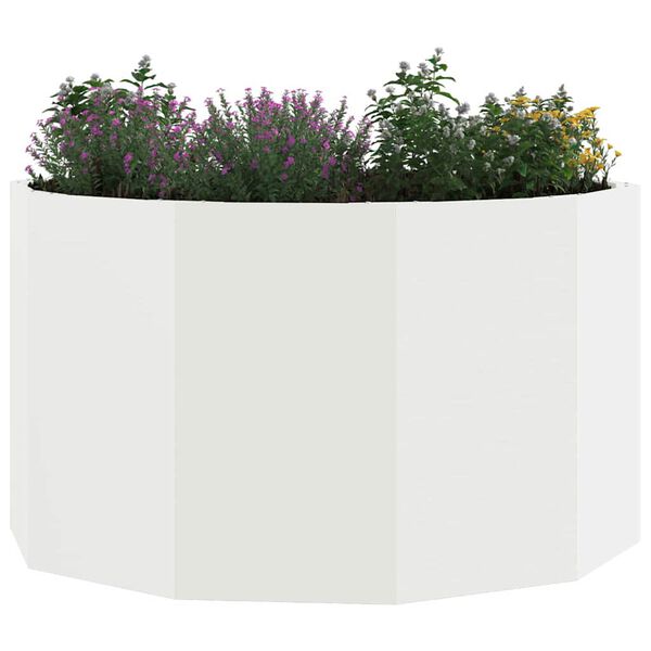 vidaXL Planter White 90 x 90 x 50 cm Steel