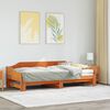 vidaXL Daybed with Trundle without Mattress Wax Brown 90x200 cm Solid Wood