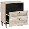 vidaXL Bedside Cabinet Beige 50 x 33 x 62 cm Solid Acacia wood