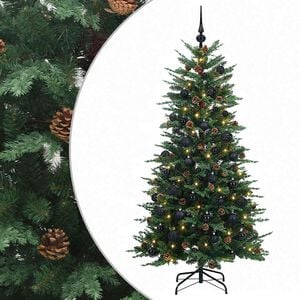 vidaXL Artificial Hinged Christmas Tree 150 cm 150 LEDs Warm White