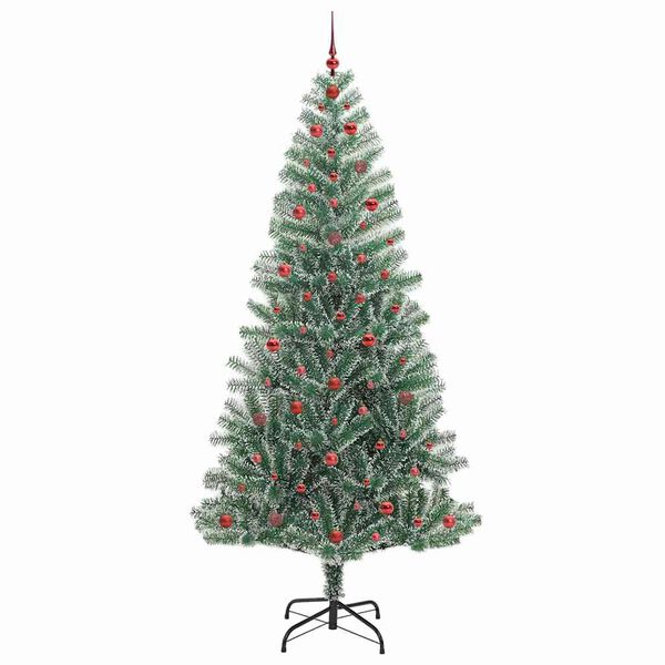 vidaXL Artificial Christmas Tree Snow Flocked with LED Light 240 cm