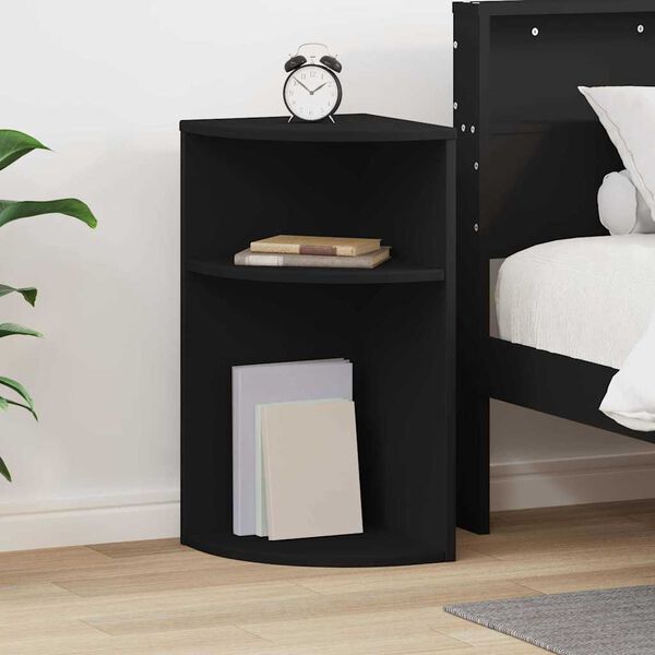 vidaXL End Table Black 29.6 x 29.6 x 60 cm Engineered Wood