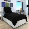 vidaXL Duvet Cover Set Cotton Black 200x200/80x80 cm