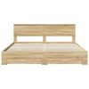 vidaXL Bed Frame with Drawer Sonoma Oak 200 x 200 cm Engineered Wood