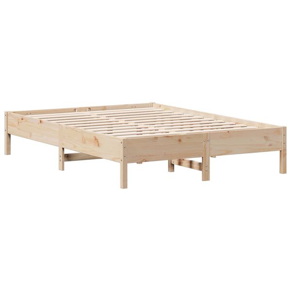 vidaXL Bed Frame without Mattress 150x200 cm King Size Solid Wood Pine