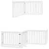 vidaXL Dog Gate with Door Foldable 6 Panels White 480 cm Poplar Wood