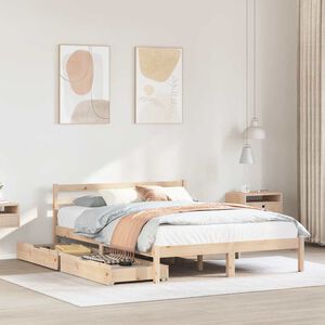vidaXL Bed Frame without Mattress 140x190 cm Solid Wood Pine