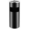 vidaXL Ashtray Dustbin Hotel 30 L Steel Black