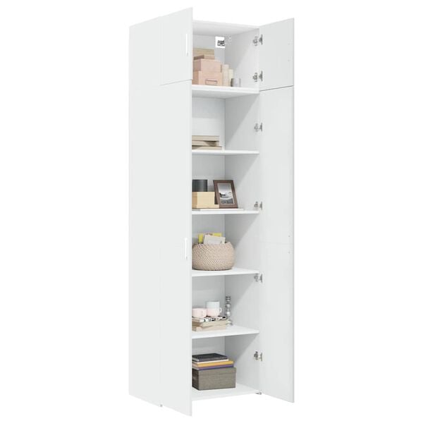 vidaXL Storage Cabinet White 70x42.5x225 cm Engineered Wood