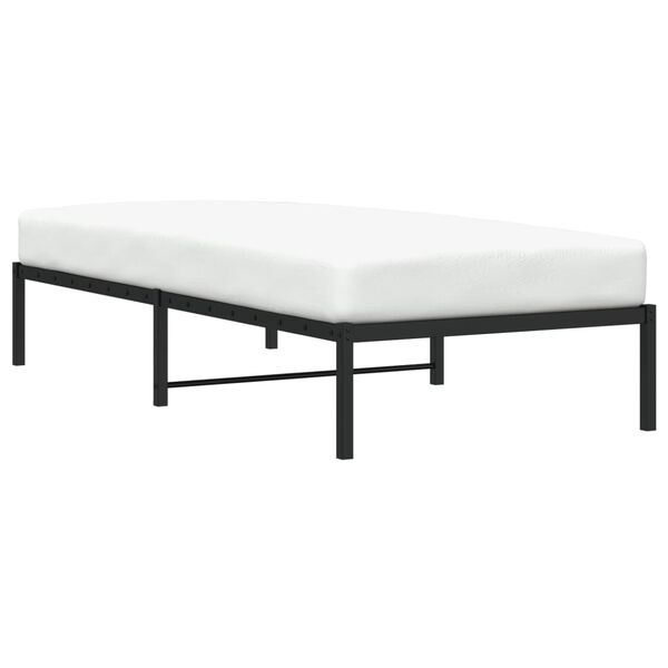 vidaXL Metal Bed Frame without Mattress Black 90x200cm