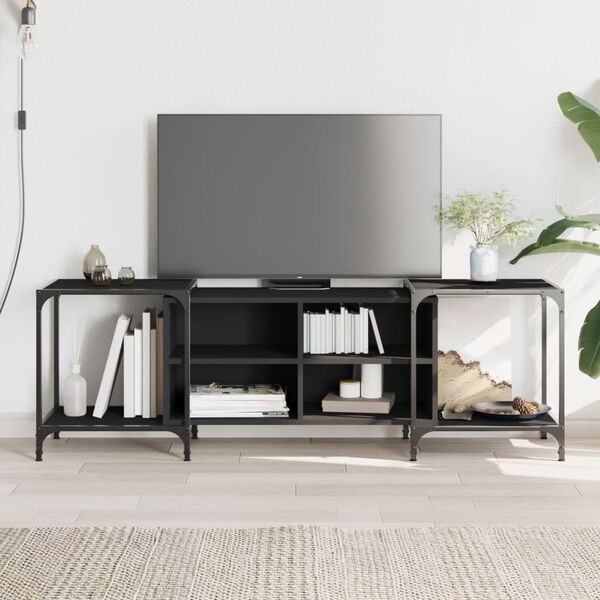 vidaXL TV Cabinet Black 153x37x50 cm Engineered Wood