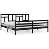 vidaXL Bed Frame without Mattress Black 200x200 cm Solid Wood