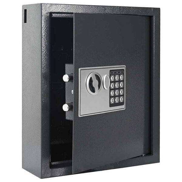 vidaXL Digital Safe with Lock Grey 30 x 10 x 36.5 cm Steel
