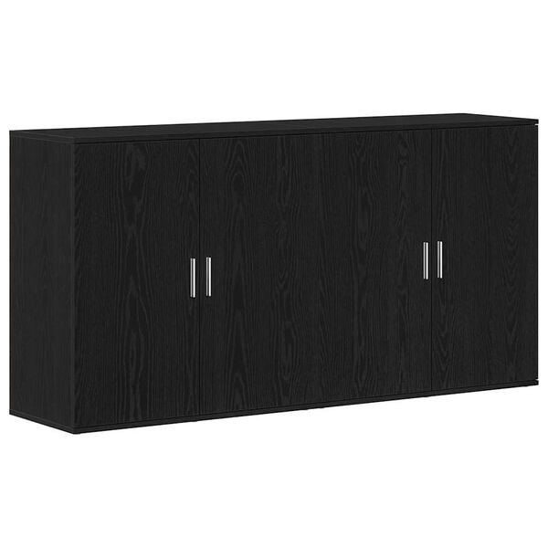 vidaXL Sideboards 2 pcs Black oak 79 x 38 x 80 cm Engineered wood