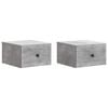 vidaXL Wall-Mounted Bedside Cabinet 2 pcs Concrete Grey