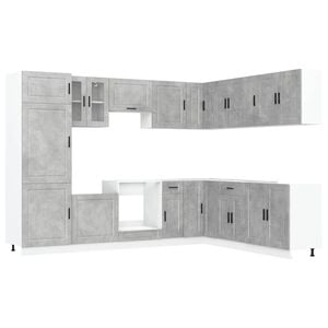 vidaXL 14 Piece Kitchen Cabinet Set "Porto" Concrete Grey
