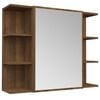 vidaXL Bathroom Mirror Cabinet Brown Oak 80x20.5x64 cm Engineered Wood