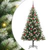 vidaXL Artificial Hinged Christmas Tree with Flocked Snow 150 LEDs