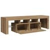 vidaXL TV Cabinet with LED Lights Artisan Oak 140x36.5x40 cm Engineered Wood