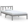 vidaXL Bed Frame without Mattress Grey Solid Wood 90x200 cm