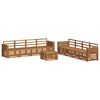 vidaXL Outdoor Sofa Set 9 pcs 8-Seaters Natural Solid Acacia Wood