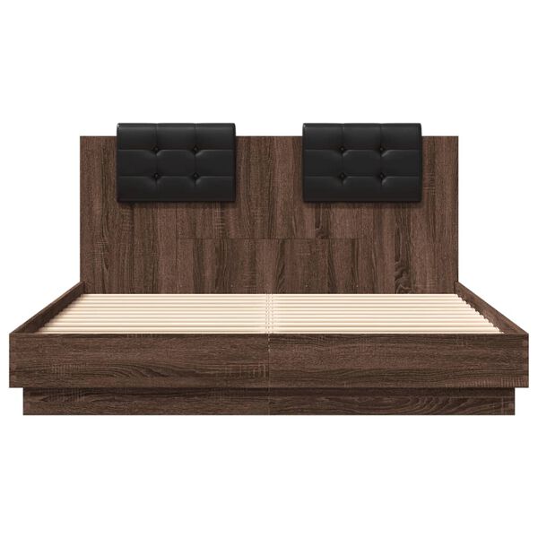 vidaXL Bed Frame without Mattress Brown Oak 150x200 cm King Size
