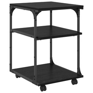 vidaXL Printer Stand Black Oak 43 x 48 x 64 cm Engineered Wood