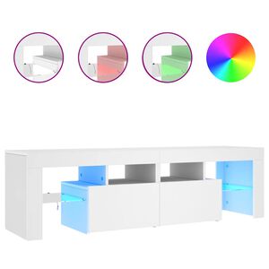 vidaXL TV Cabinet with LED Lights White 140x36,5x40 cm