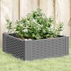 vidaXL Garden Planter with Pegs Light Grey 42.5x42.5x28.5 cm PP