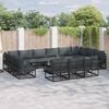 vidaXL Garden Sofa Set with Cushion Black Aluminium