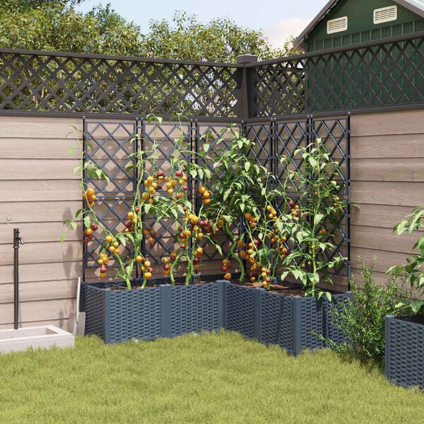 vidaXL Garden Planter 5 pcs Grey 120 x 120 x 143 cm Plastic