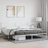 vidaXL Metal Bed Frame without Mattress with Headboard White 200x200cm