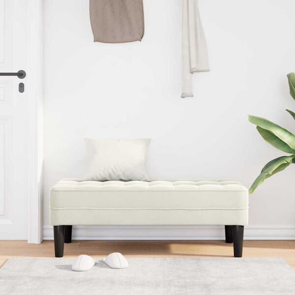 vidaXL Bench Cream 113 x 57 x 39 cm Velvet