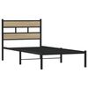 vidaXL Metal Bed Frame without Mattress Sonoma Oak 90x190 cm Single