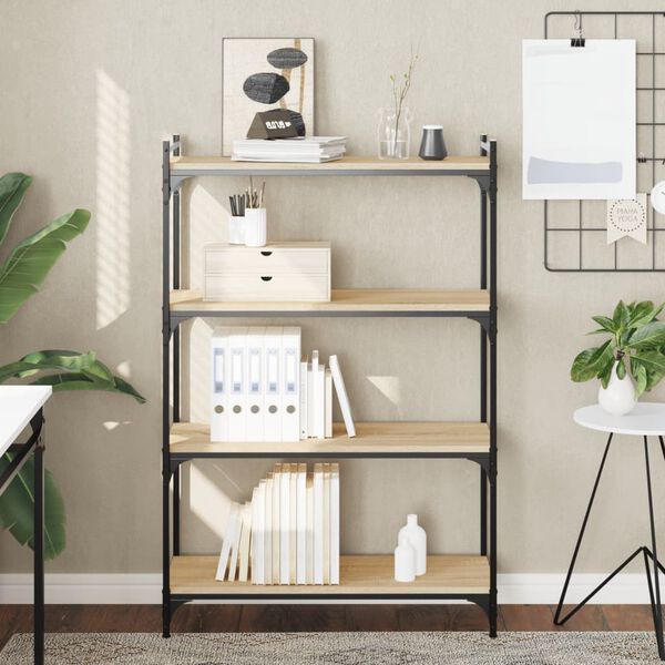 vidaXL Bookcase 4-Tier Sonoma Oak 80x30x120 cm Engineered Wood