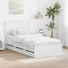 vidaXL Bed Frame with Drawer White 100 x 200 cm Engineer Wood