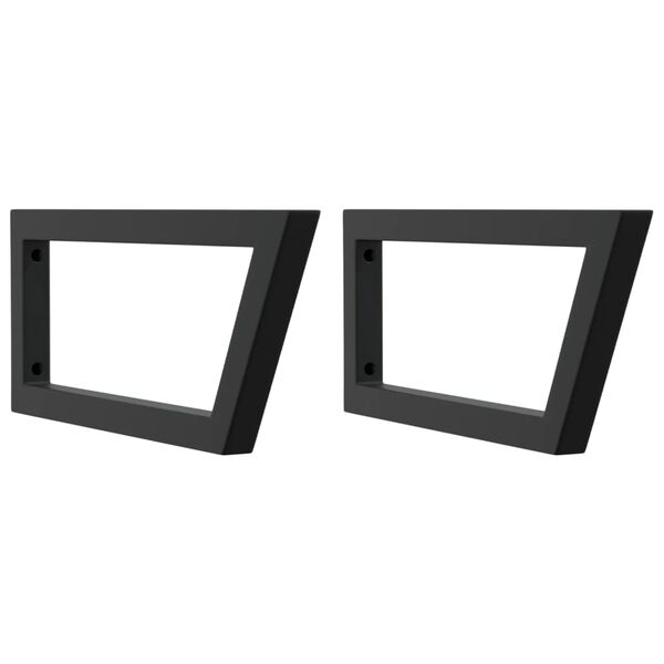 vidaXL Shelf Brackets for Washbasin 2 pcs Black Trapezium Steel