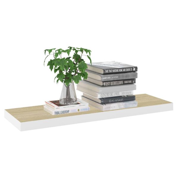 vidaXL Floating Wall Shelves 4 pcs Oak and White 80x23.5x3.8 cm MDF