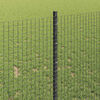 vidaXL Fence with Post Grey 1 x 50 m Steel and PVC