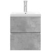 vidaXL 2 Piece Bathroom Furniture Set Concrete Grey Engineered Wood