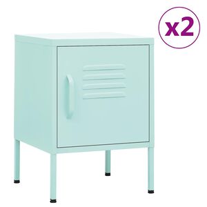 vidaXL Nightstands 2 pcs Mint 35x35x51 cm Steel