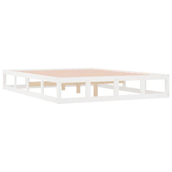 vidaXL Bed Frame without Mattress White 180x200 cm Super King Solid Wood