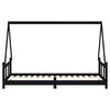 vidaXL Kids Bed Frame Black 90x200 cm Solid Wood Pine