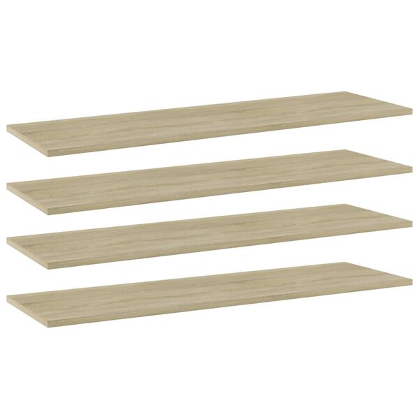 vidaXL Bookshelf Boards 4 pcs Sonoma Oak 100x30x1.5 cm Engineered Wood