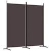 vidaXL 2-Panel Room Divider Brown 175x180 cm Fabric