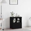 vidaXL LED Sideboard Black 60.5 x 37 x 67 cm Engineered Wood
